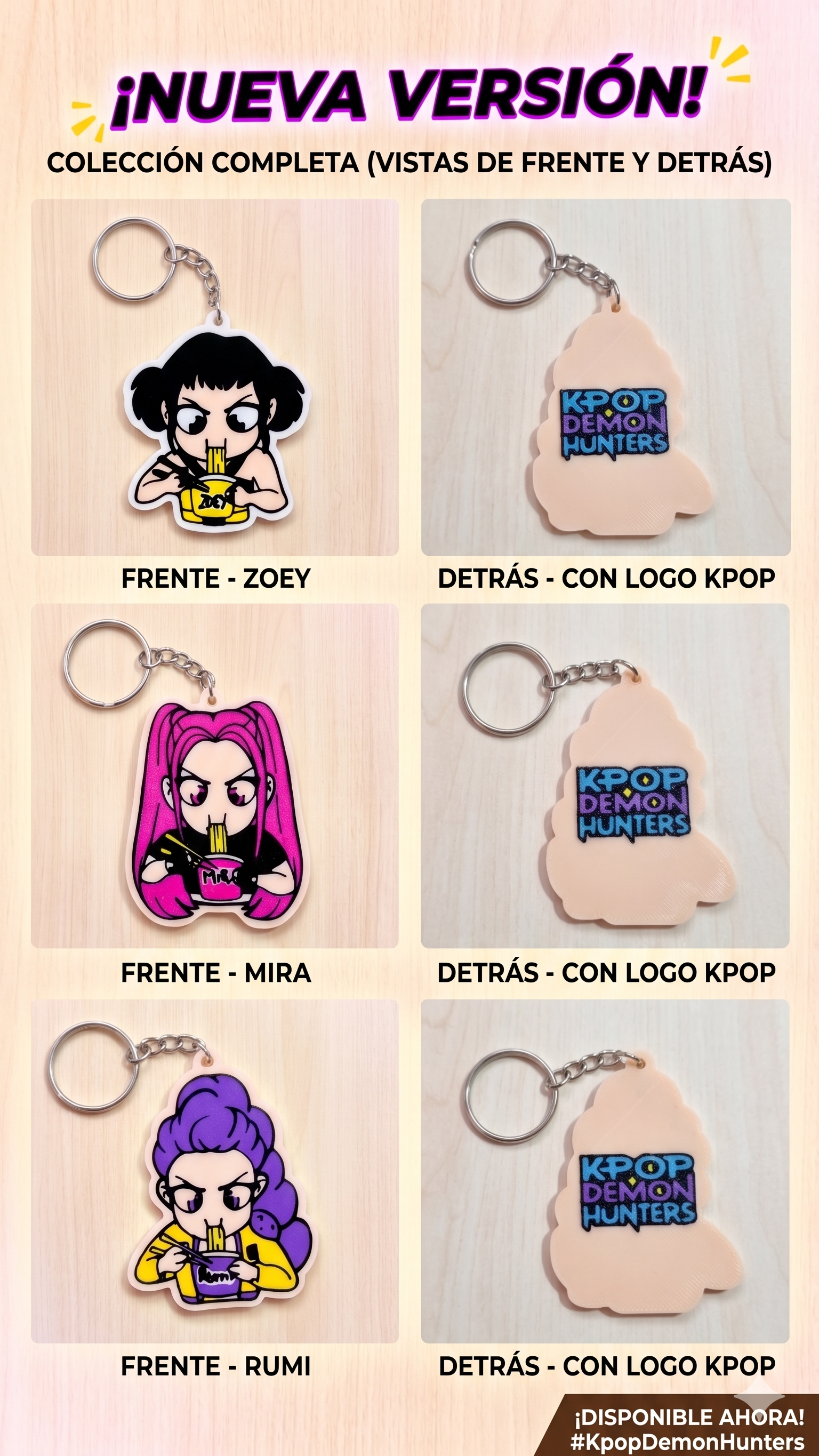 Llavero K-POP DEMON HUNTERS  rostro y logo 7